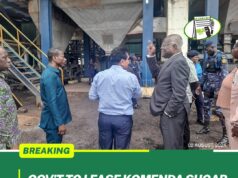 GOV’T TO LEASE KOMENDA SUGAR FACTORY FOR 15 TO 20 YEARS