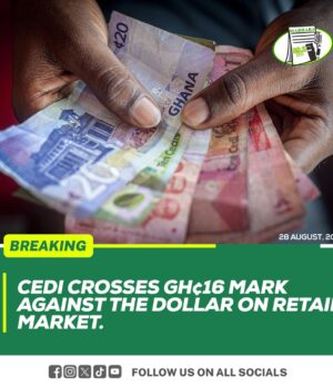 CEDI CROSSES GH¢16 MARK AGAINST THE DOLLAR ON RETAIL MARKET