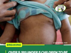 OVER 5.3M UNDER 5 CHILDREN TO BE IMMUNISED AGAINST MEASLES-RUBELLA FROM OCTOBER