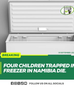 FOUR CHILDREN TRAPPED IN FREEZER IN NAMIBIA DIE