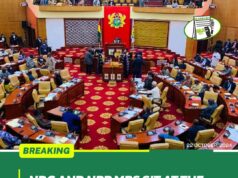 NDC and NPP MPs sit at the majority side in Parliament